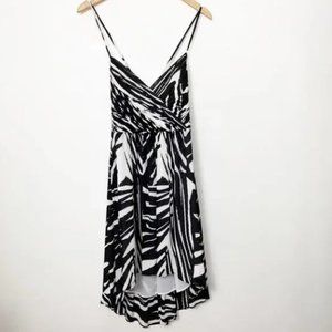 Shoshanna pleated top black and white hi low dress sz 6 NWT